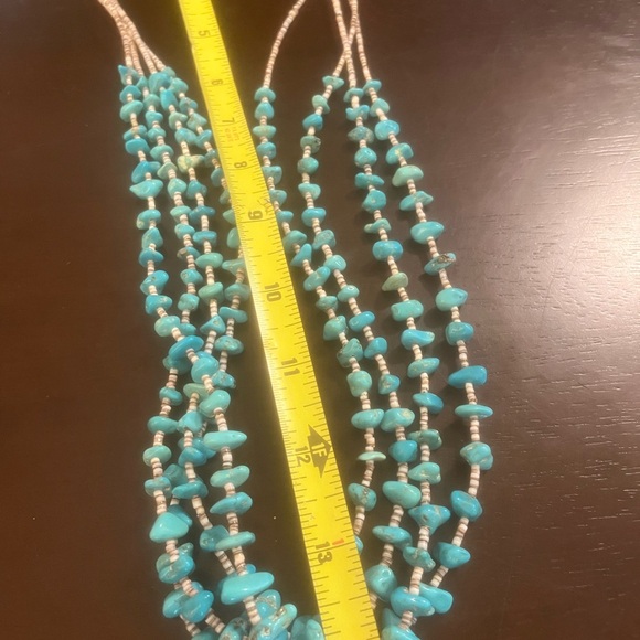 Blue Multi-Strand Necklace with Layered Beads - Picture 2 of 10